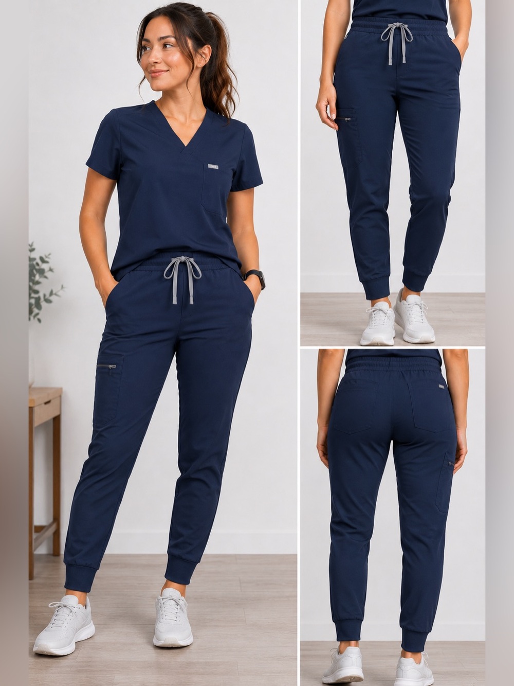 Figs Women's Navy Jogger Scrub Pants